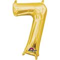 Anagram 16 in. Number 7 Gold Shape Air Fill Foil Balloon 78536